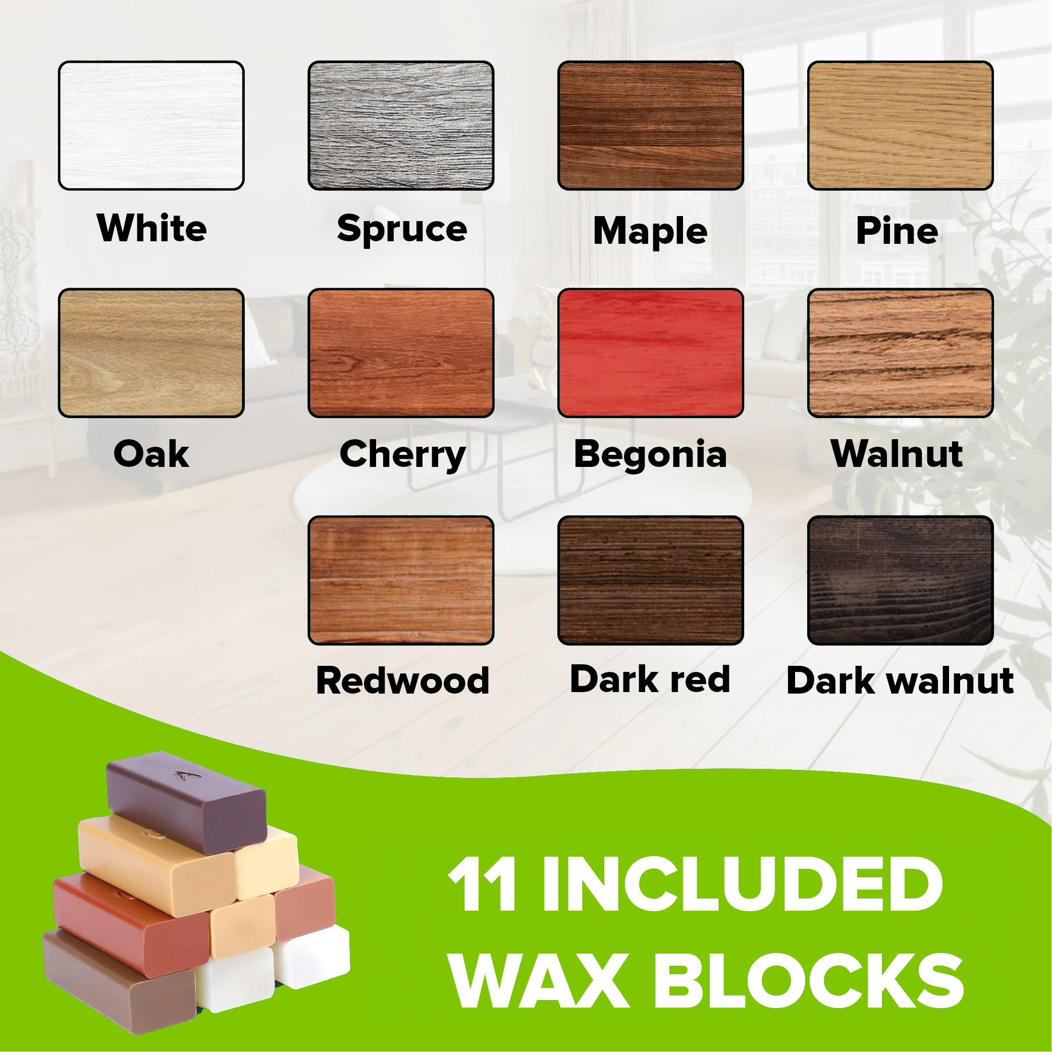 11-pack extra wax for wood materials, trim, and flooring (Standard Colors)